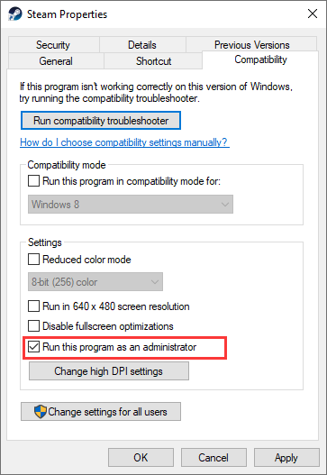 run this program as administrator