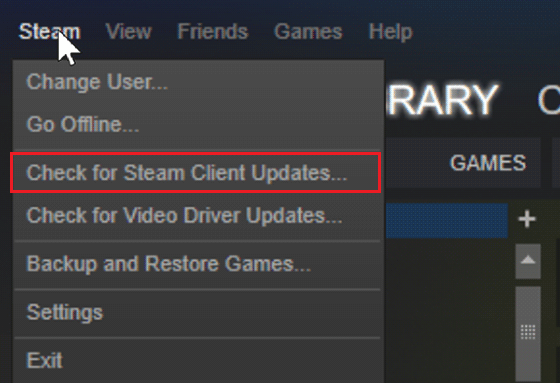 Check for Steam Client Updates.
