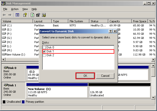 choose one or more disks