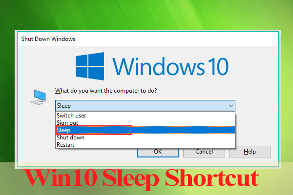 create shortcut for sleep windows 10
