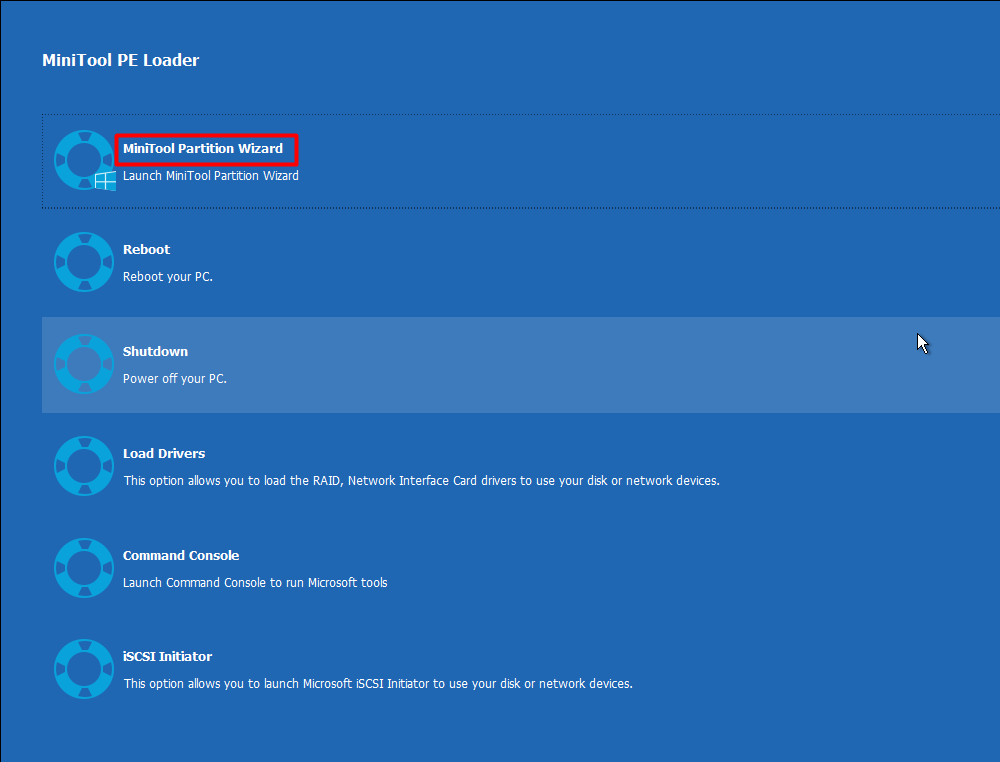 click on the Partition Wizard option in the page