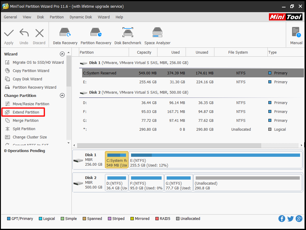 choose the extend feature from the prompted menu