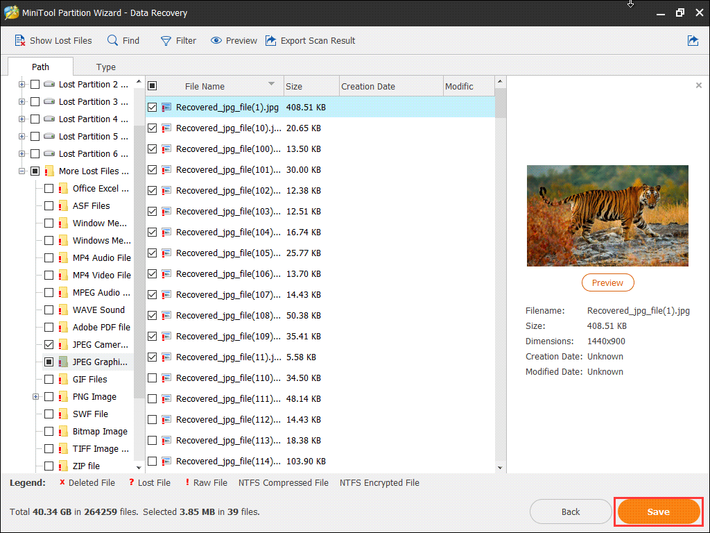 checked needed files and click Save
