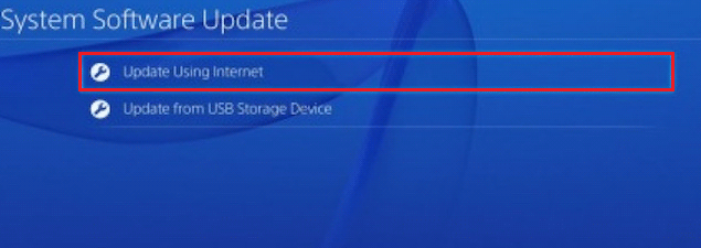 update using Internet