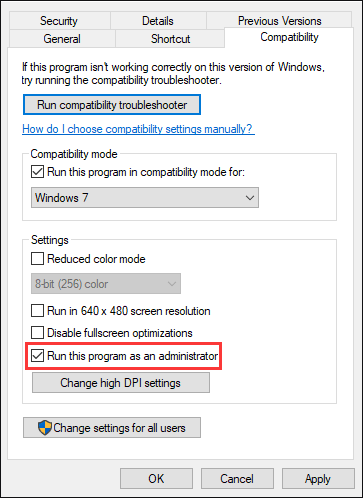 run this program as an administrator