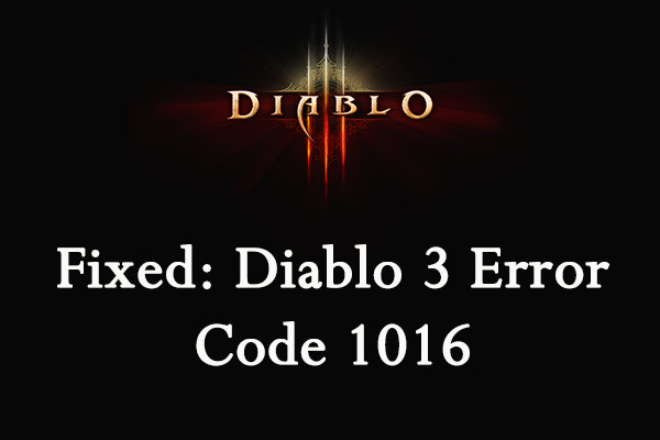 Diablo 3 error code 1016