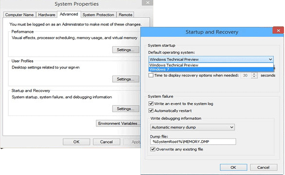 choose default operating system