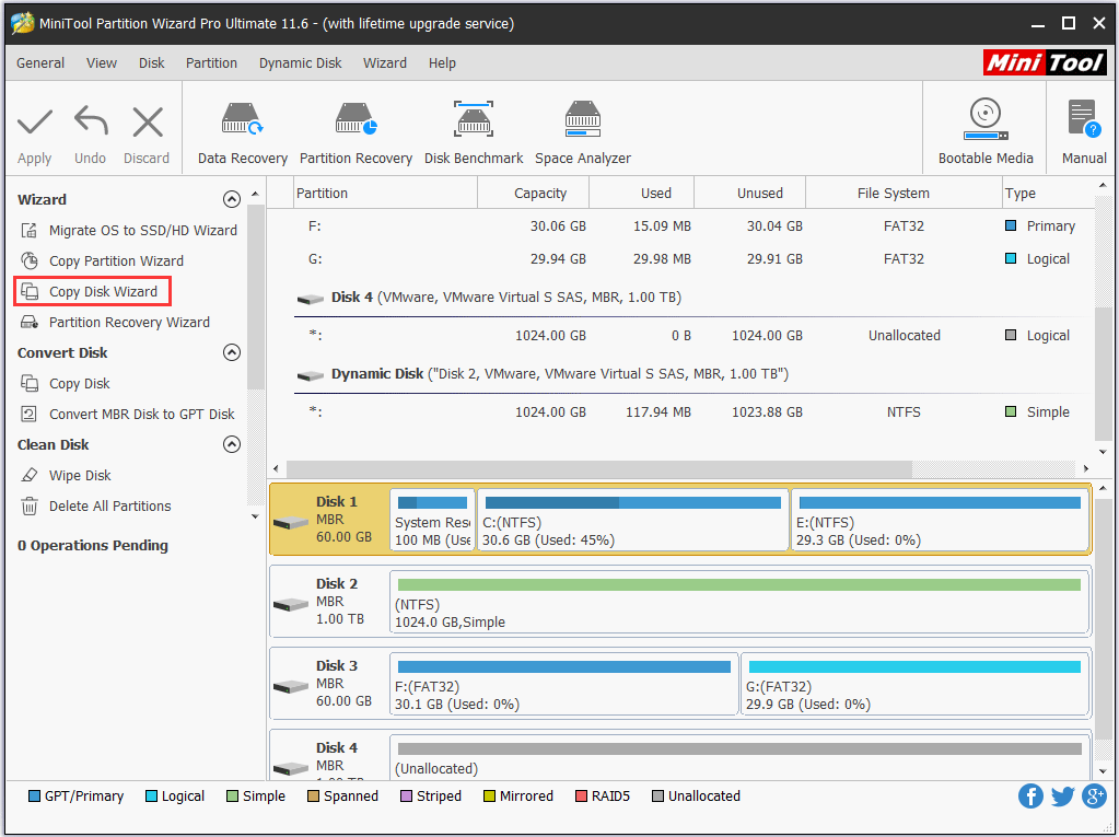 click Copy Disk Wizard