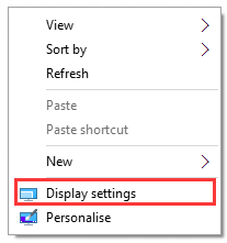 select the Display settings
