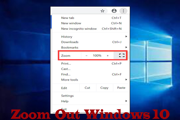 how to zoom out on Windows