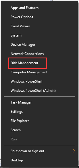 select Disk Management