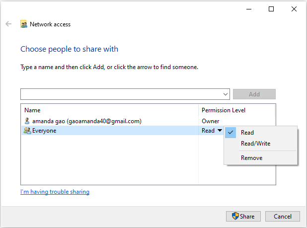 add username