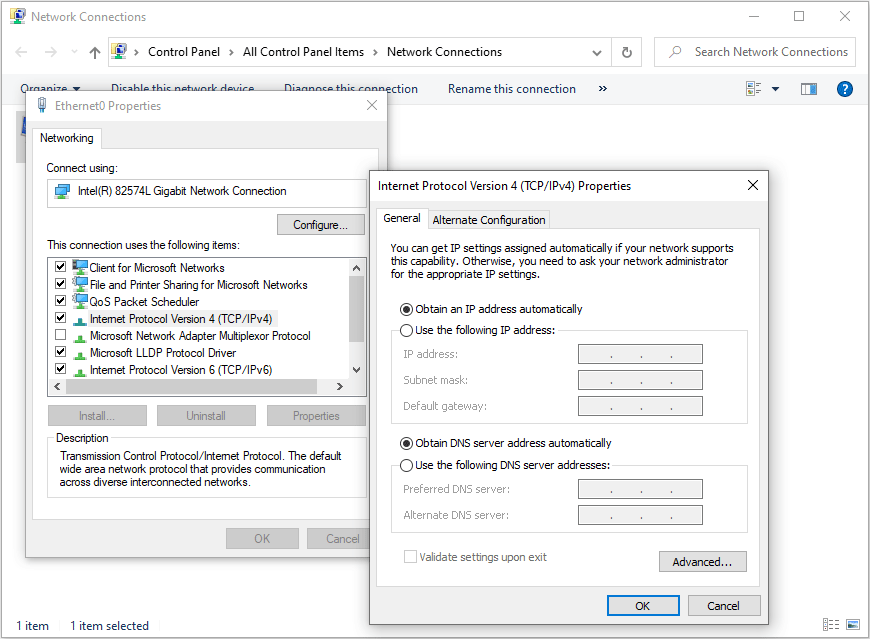 change network proxy settings