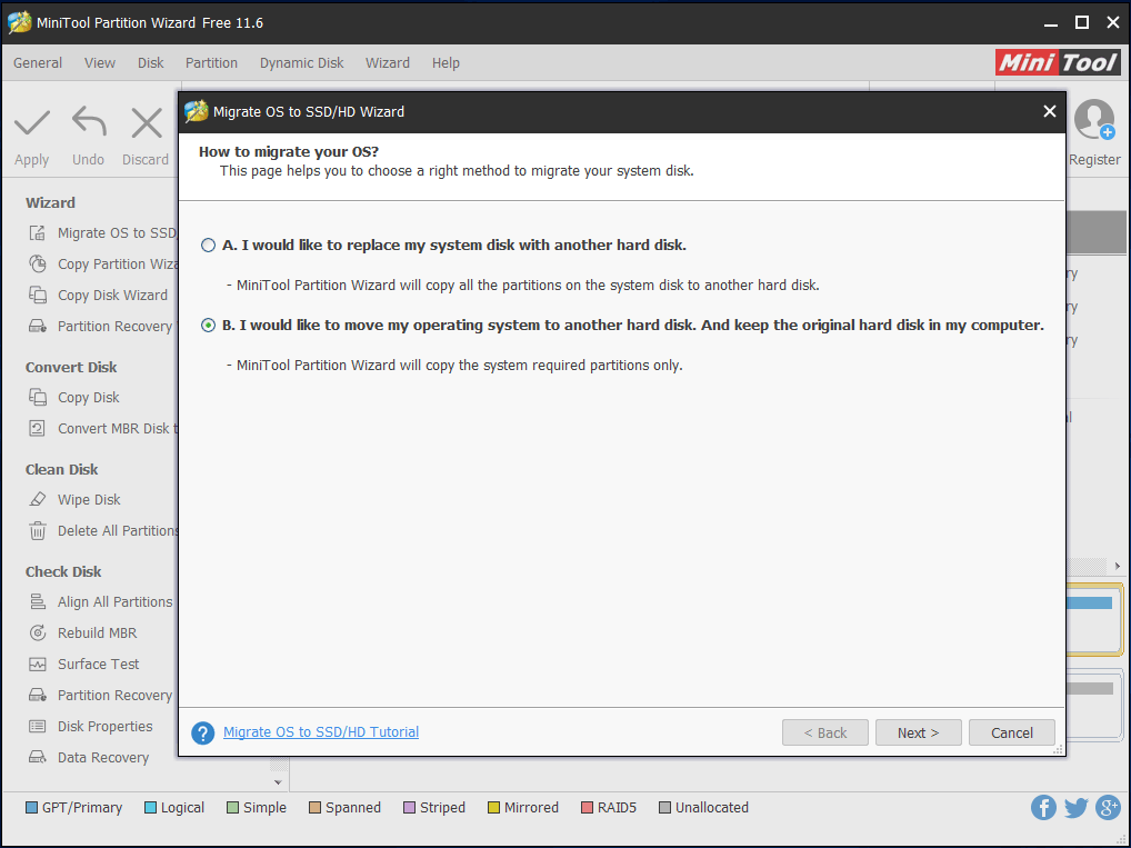 choose a method to migrate OS