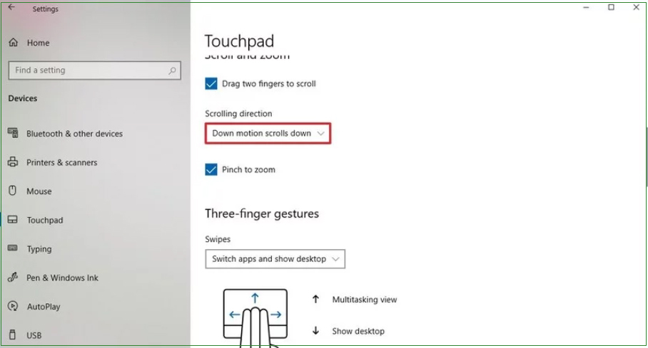 Reverse scrolling windows 10 store