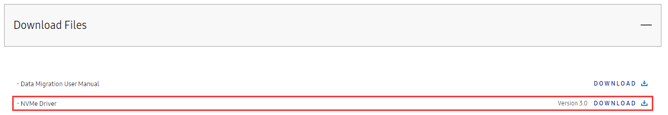 download the NVMe driver