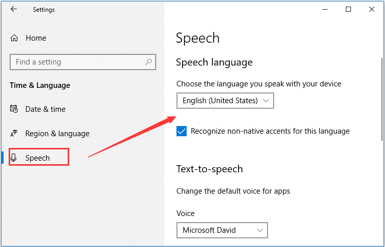 choose speech language
