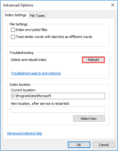 click Rebuild