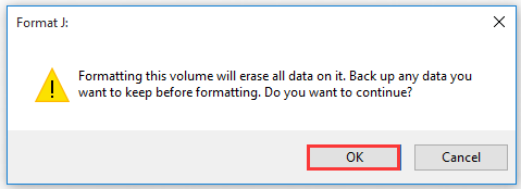 click on OK to confirm
