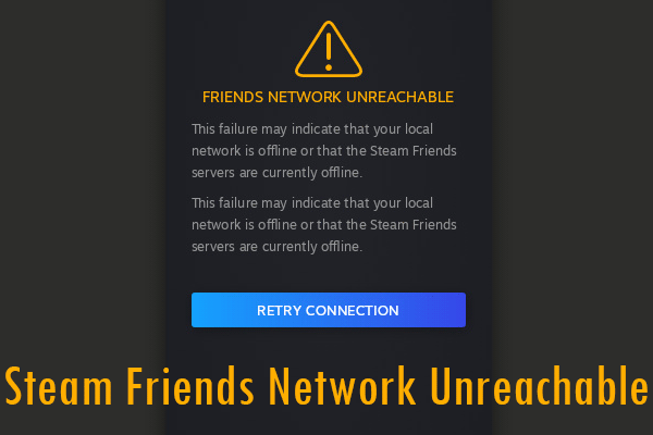 Steam friends network unreachable