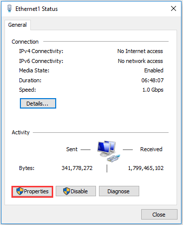 click Properties
