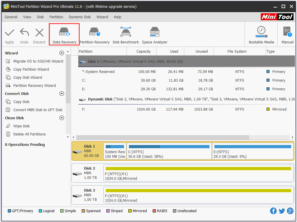 activate the Data Recovery function