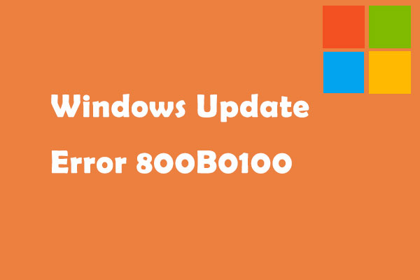 Windows update error 800B0100