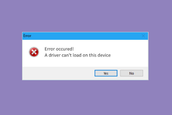 a driver cannot load on this device thumbnail