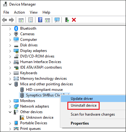 Unable To Connect To The Synaptics Pointing Device Driver