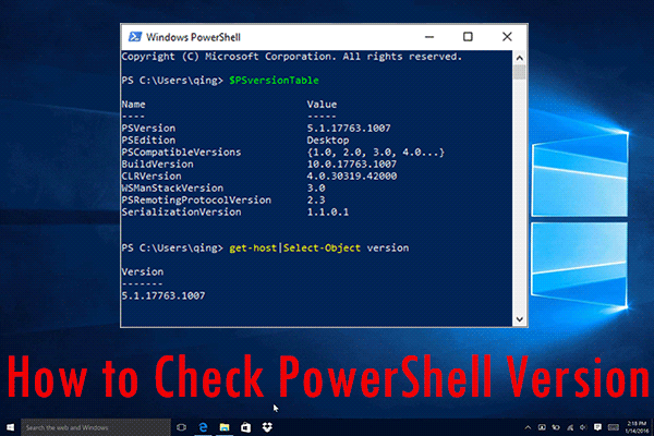 Here Is a Way to Check PowerShell Version on Windows 10/8/7