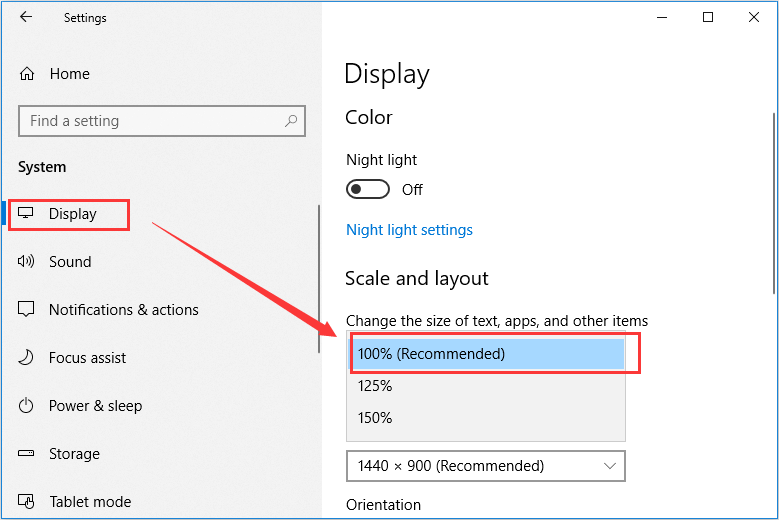 change scale settings
