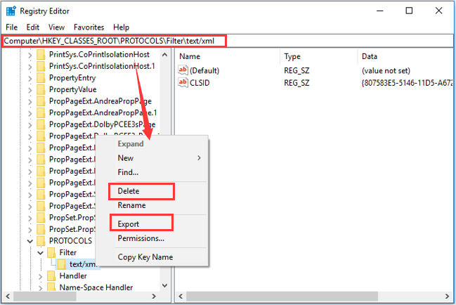 edit the registry