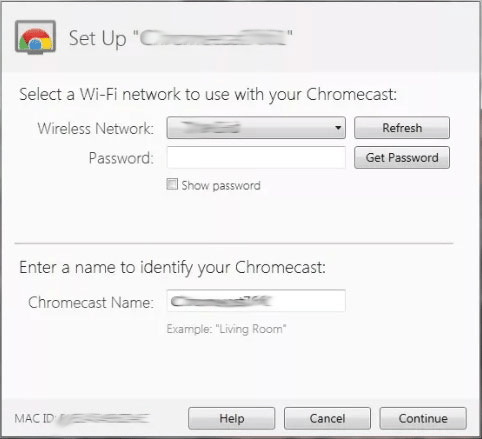 connect the Chromecast to the Wi-Fi network