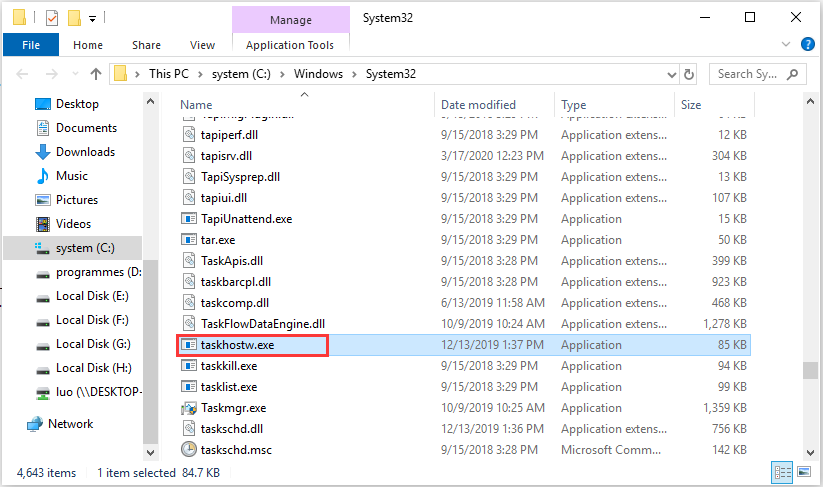 check the location of Host Process for Windows Tasks