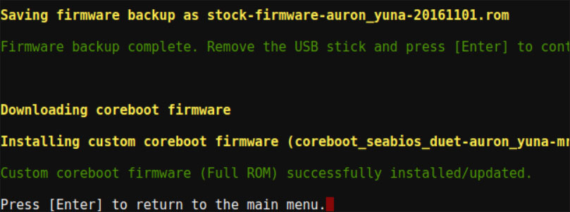 the process of replacing the Chromebook’s BIOS