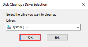 choose C drive to clean up