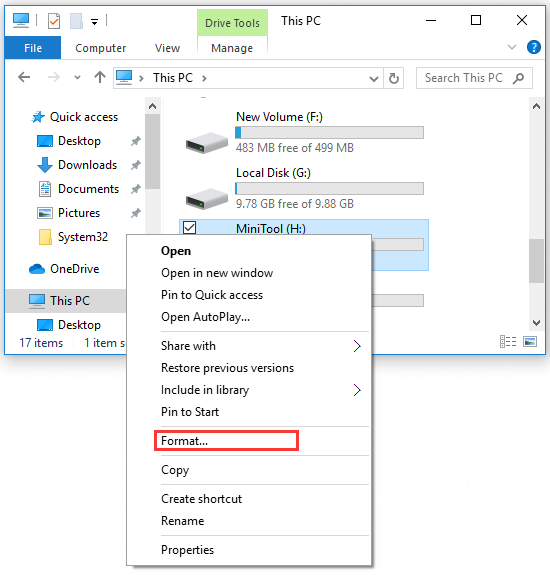 select Format
