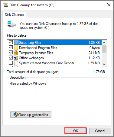 check the files you want to delete