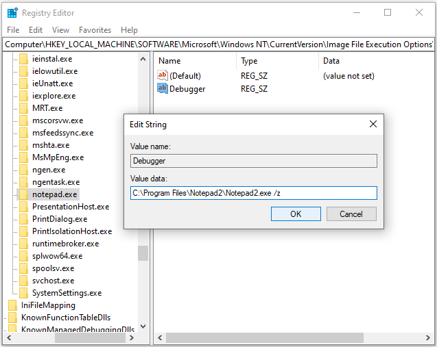 change Value data