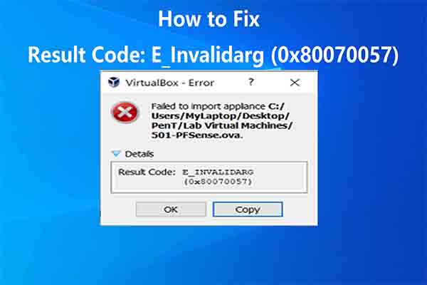 result code e invalidarg 0x80070057 thumbnail
