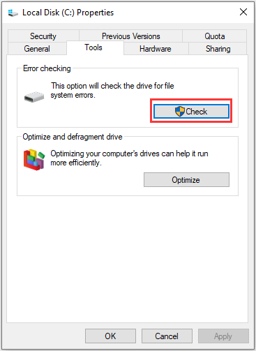 click Check
