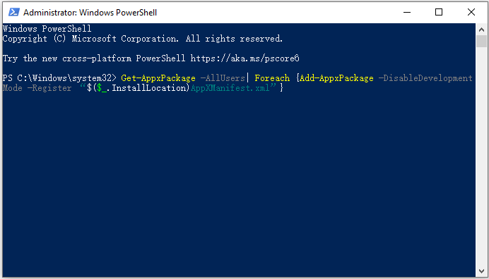 install built-in apps with Windows PowerShell