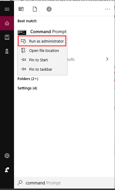 run command prompt as administrator