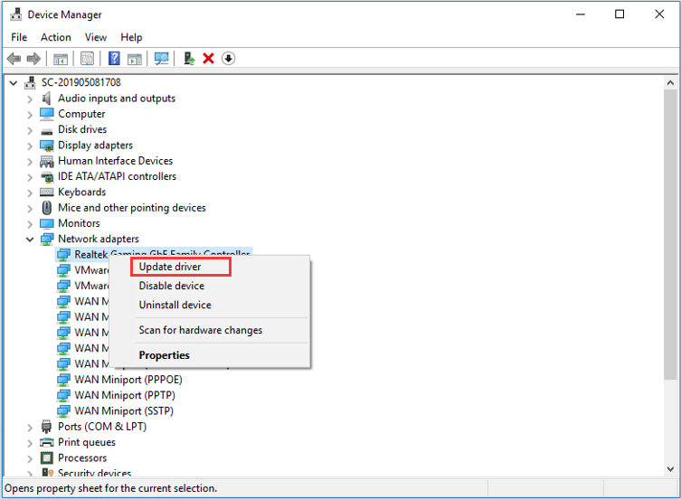 update network driver