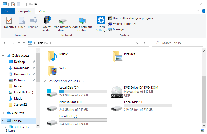check hard drive space
