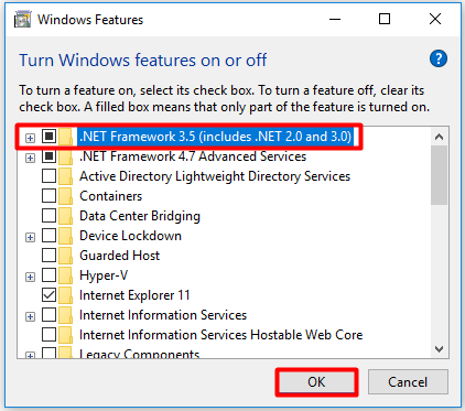 select the target option