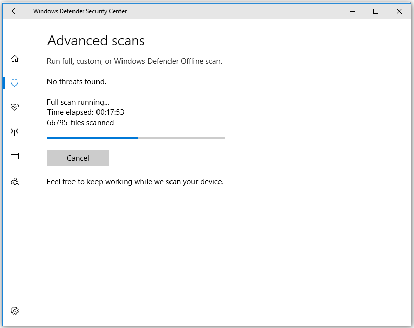 view the process of scan
