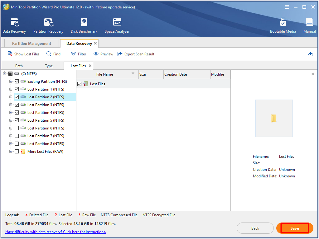 choose the target files and click save