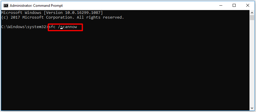 type and execute the SFC scannow command