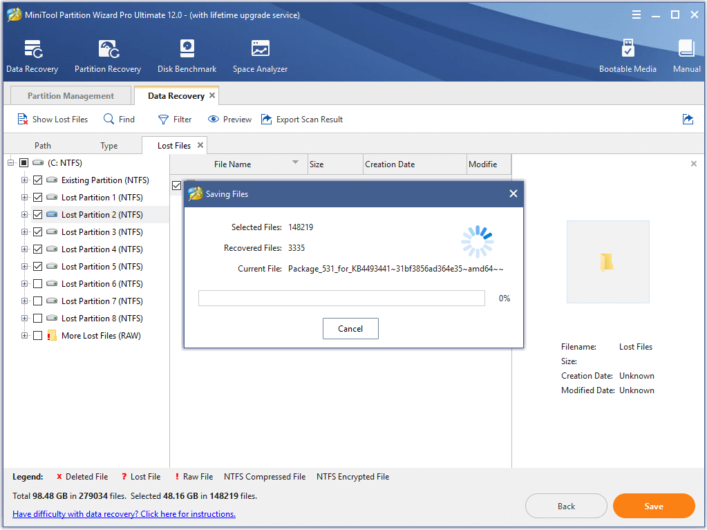 save the recovered files